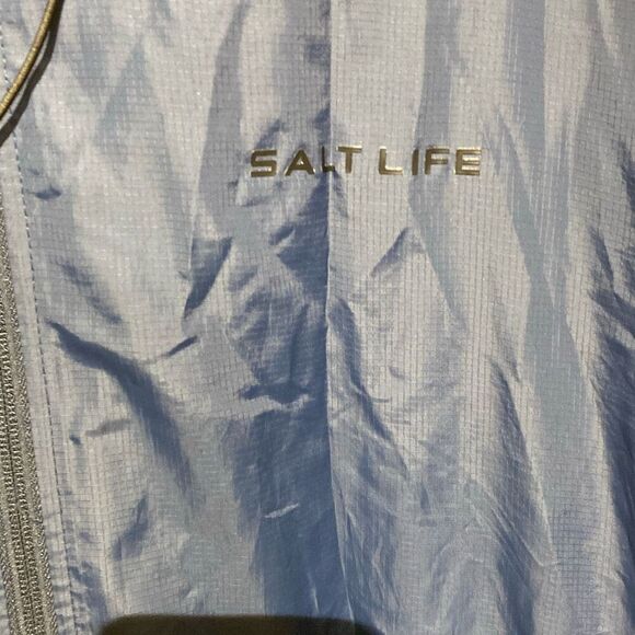 Salt Life Women's Blue Orange Trade Windbreaker Hooded Jacket Size 2XL - Picture 3 of 10